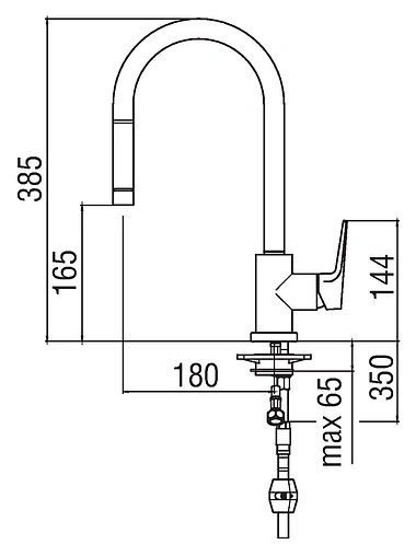 Смеситель для кухни с выдвижным изливом Nobili Nobi хром/чёрный NB84137/1CR