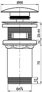 Выпуск автоматический для раковины с переливом Wirquin хром 30723390 Выпуск автоматический для раковины с переливом Wirquin хром 30723390, 2