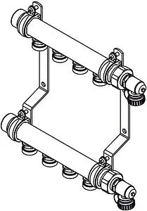 Группа коллекторная распределительная 10 отводов 1&quot;н/н x ¾&quot;ек Rehau HLV 11102161001, 3