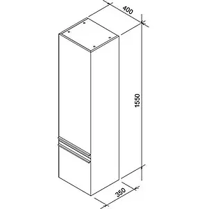 Шкаф-пенал подвесной Ravak Clear 40 R белый X000000763, 2