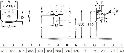 Раковина Roca Debba 60 белый 32799400Y