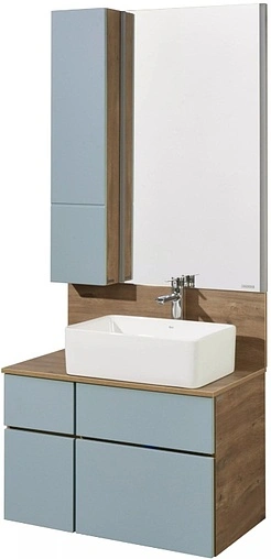 Тумба-умывальник подвесная Aquaton Мишель 80 фьорд/дуб рустикальный 1A256801MIX30+1A256603MIDR0+