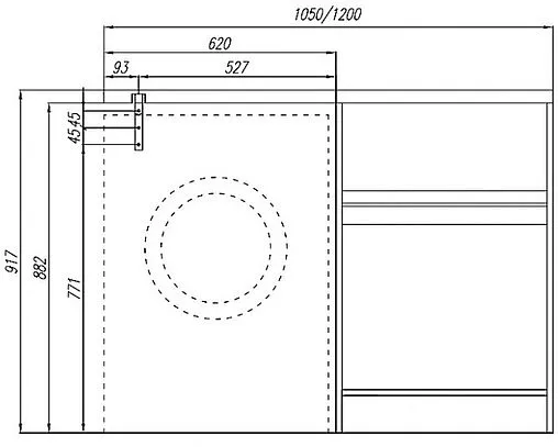 Раковина Aquaton Лондри 120 R графит 1A72243KLH21R