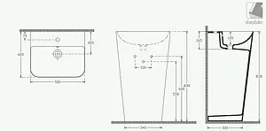 Раковина ISVEA Sott'Aqua 50 антрацит 10SQ37001SV-2C, 2