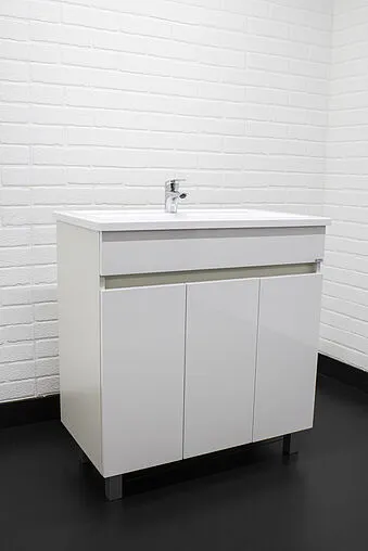 Тумба-умывальник напольный Айсберг Норма 80 белый DA1624T+1WH302251