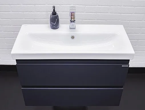 Тумба-умывальник подвесная Домино Graffo 80 графит DGr2101T+S-UM-MOD80SL/1