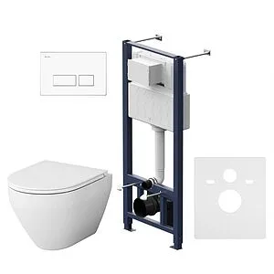 Комплект 6 в 1 Am.Pm Spirit 2.0 FlashClean IS47001.701700 с кнопкой белый глянцевый, 3