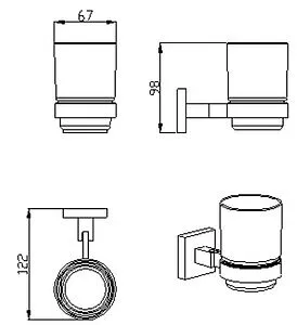 Стакан SMARTsant Модерн хром SM02050AA Стакан SMARTsant Модерн хром SM02050AA, 2