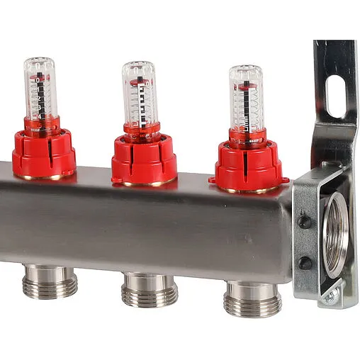 Группа коллекторная с расходомерами 7 отводов 1&quot;в/в x ¾&quot;ек Rommer RMS-1200-000007