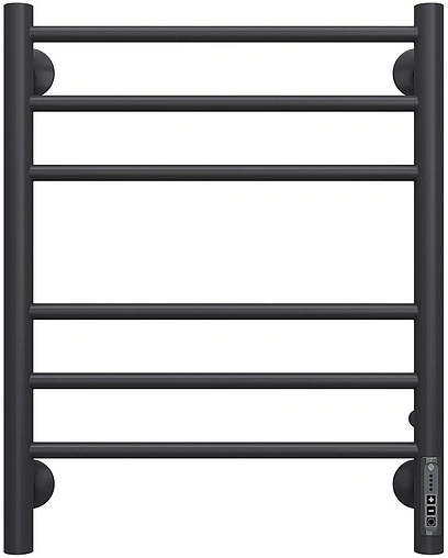 Полотенцесушитель электрический лесенка Terminus Аврора П6 450х600 электро quick touch КС 9005 черный матовый 4670078527479