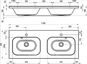 Раковина Jacob Delafon Terrace 120 белый XB102K-00 Раковина Jacob Delafon Terrace 120 белый XB102K-00, 2