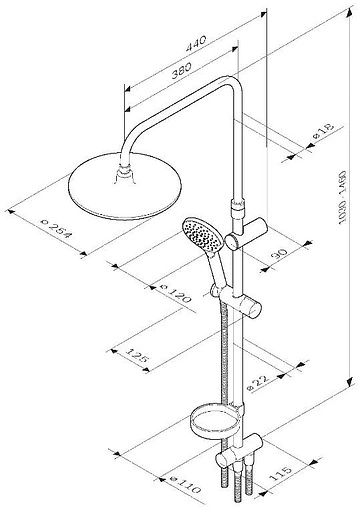 Душевая система без смесителя Am.Pm Like хром F0780064