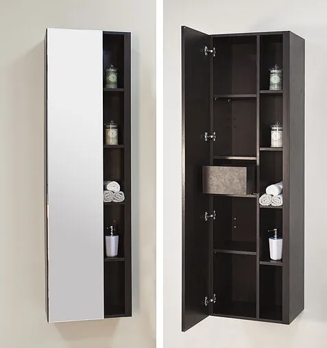 Шкаф-пенал подвесной Aquaton Брайтон 46 белый/венге 1A176803BR500