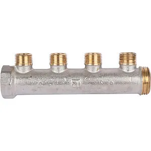 Коллектор распределительный проходной 4 отвода 1"в/н x ½"к Luxor CP 424 68543401 Коллектор распределительный проходной 4 отвода 1"в/н x ½"к Luxor CP 424 68543401, 2