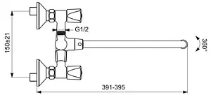 Смеситель для ванны с длинным изливом Vidima Practic хром BA343AA Смеситель для ванны с длинным изливом Vidima Practic хром BA343AA, 3