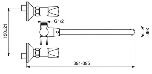 Смеситель для ванны с длинным изливом Vidima Practic хром BA343AA