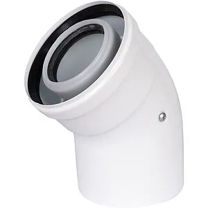 Колено для дымохода Ø 60/100мм ∠ 45° (PP) для конденсационных котлов Rommer RCA-8610-000045, 3