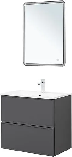 Тумба-умывальник Aquanet Арт 75 ясень графит 00329064+00318925