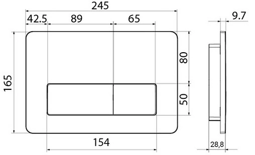 Клавиша смыва для унитаза IDDIS Unifix 010 UNI10B0i77 черный матовый
