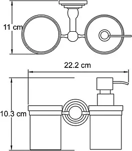 Дозатор для жидкого мыла Wasserkraft Isar темная тёмная бронза 7389 Дозатор для жидкого мыла Wasserkraft Isar темная тёмная бронза 7389, 3