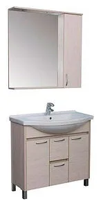 Шкаф-зеркало Aquanet Донна 100 R дуб белый 00169184, 3