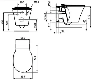 Унитаз подвесной безободковый Ideal Standard Connect Air Rimless белый K819501 Унитаз подвесной безободковый Ideal Standard Connect Air Rimless белый K819501, 2