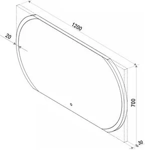 Зеркало с подсветкой Continent Polaris Led 120x70 белый ЗЛП903, 2