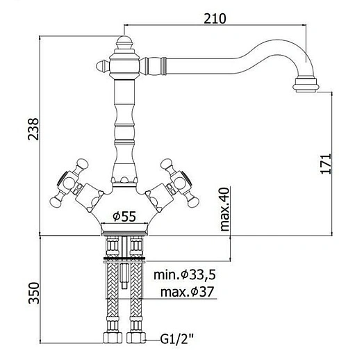 Смеситель для кухни Paffoni Belinda хром FBLV180CR Смеситель для кухни Paffoni Belinda хром FBLV180CR