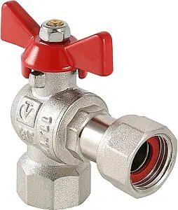 Кран шаровый с накидной гайкой угловой ½"в x ½"нг Valtec Base VT.266.N.0404 Кран шаровый с накидной гайкой угловой ½"в x ½"нг Valtec Base VT.266.N.0404, 1