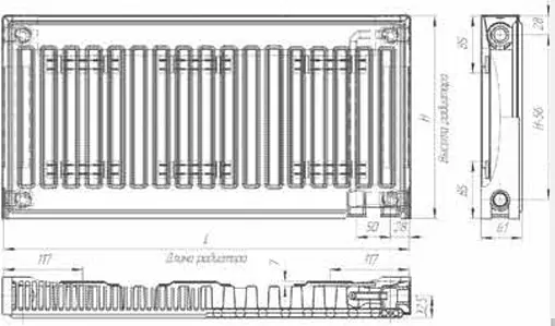 Радиатор стальной панельный Лидея Универсал ЛУ 11 тип 11 500 x 900 мм ЛУ 11-509 Радиатор стальной панельный Лидея Универсал ЛУ 11 тип 11 500 x 900 мм ЛУ 11-509