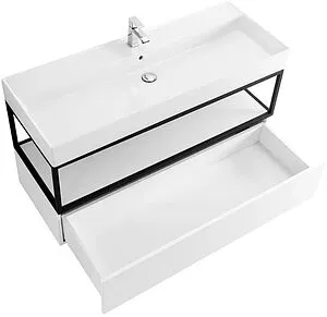 Консоль с умывальником подвесная Cezares Cadro 120 чёрный/белый CADRO-120/46/30-1C-SO-MET-ST+CADRO-120-MENS-BIANCO+CADRO-120-1C-SO-BG-BLUM Консоль с умывальником подвесная Cezares Cadro 120 чёрный/белый CADRO-120/46/30-1C-SO-MET-ST+CADRO-120-MENS-BIANCO+CADRO-120-1C-SO-BG-BLUM, 4