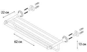 Полка для полотенец Fixsen Best хром FX-71615 Полка для полотенец Fixsen Best хром FX-71615, 3