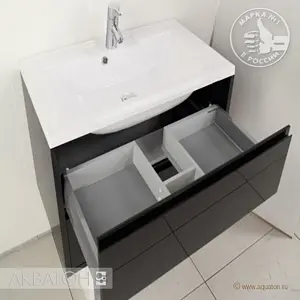 Тумба-умывальник подвесная Aquaton Римини 60 чёрный 1A2266K1RN950 Тумба-умывальник подвесная Aquaton Римини 60 чёрный 1A2266K1RN950, 4