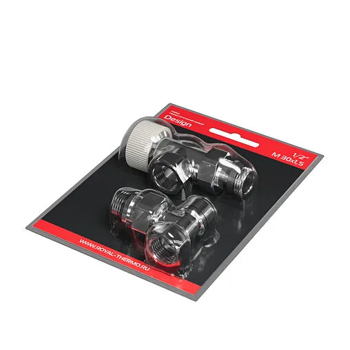 Комплект вентилей терморегулирующих осевых ½" в/н Royal Thermo Design хром RATVDO11212CH Комплект вентилей терморегулирующих осевых ½" в/н Royal Thermo Design хром RATVDO11212CH