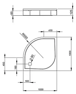 Поддон для душа Radaway Paros A1000 MBA1010-03-1, 3