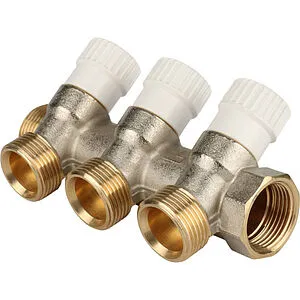 Коллектор регулирующий проходной 3 отвода ¾&quot;в/н x ¾&quot;ек Stout SMB 6851 343403, 1