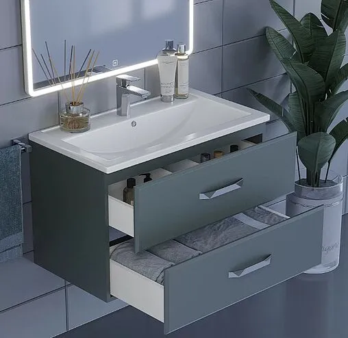 Тумба под умывальник подвесная Uperwood Foster 80 серый графит 291020522 Тумба под умывальник подвесная Uperwood Foster 80 серый графит 291020522