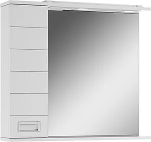 Шкаф-зеркало Домино Cube 75 L белый DC5008HZ, 1