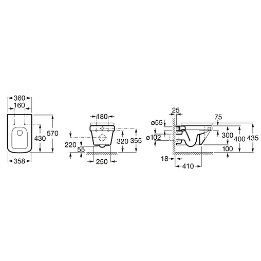 Унитаз подвесной Roca Dama-N белый 346787000