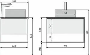 Тумба-умывальник подвесная Jorno Steal 75 древесный аттик/чёрный матовый Ste.01.75/P/Da+0025403 Тумба-умывальник подвесная Jorno Steal 75 древесный аттик/чёрный матовый Ste.01.75/P/Da+0025403, 2
