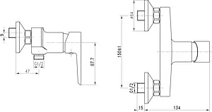 Смеситель для душа BelBagno Rowena хром ROW-ESDM-CRM, 2
