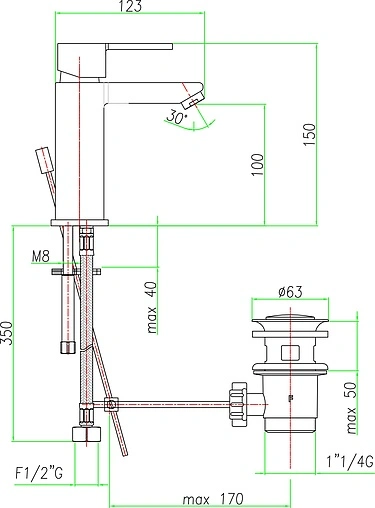 Смеситель для биде Fiore Katana хром 77CR7530 Смеситель для биде Fiore Katana хром 77CR7530