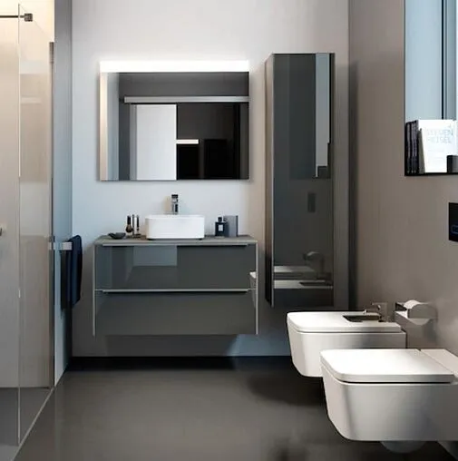 Тумба-умывальник подвесная Roca Inspira 80 зеркальный/тёмный дуб 851080403+