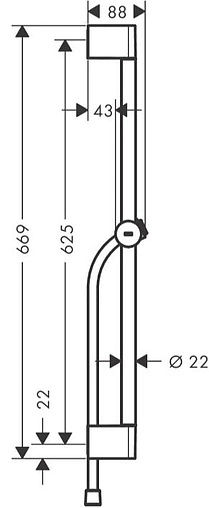 Душевая штанга Hansgrohe Unica Pulsify 65 хром 24400000