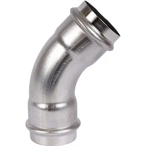 Уголок пресс двухраструбный 54мм угол 45° Sanha NiroSan 9041 6904154, 3