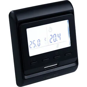 Проводной комнатный терморегулятор НО/НЗ 230В Valtec черный VT.AC709.B.0, 1