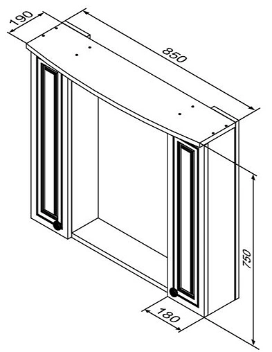 Шкаф-зеркало Damixa Palace One 85 белый M41MPX0851WG