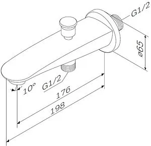 Излив для скрытого монтажа с переключателем Am.Pm Like хром F8070100 Излив для скрытого монтажа с переключателем Am.Pm Like хром F8070100, 2