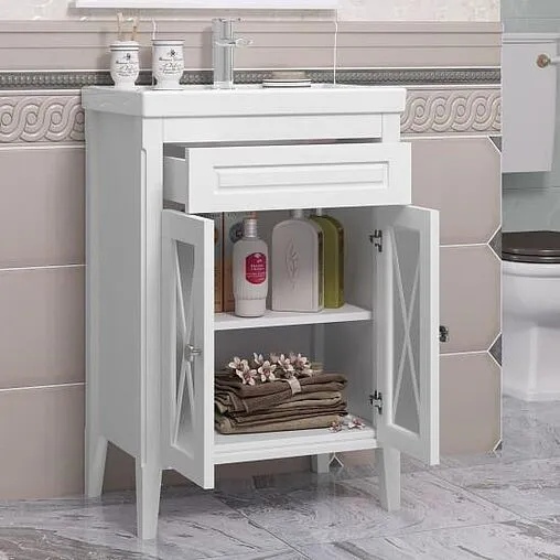 Тумба-умывальник напольная Opadiris Палермо 60 белый 00-00006719+031000-u