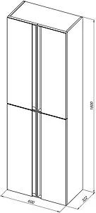 Шкаф-пенал подвесной двухстворчатый Allen Brau Eclipse 2.0 60 антрацит 1.E1006.AM 2.0, 2